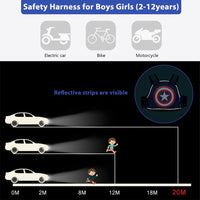 Reflective kids safety belt for bike scooter and motorcycle rides
